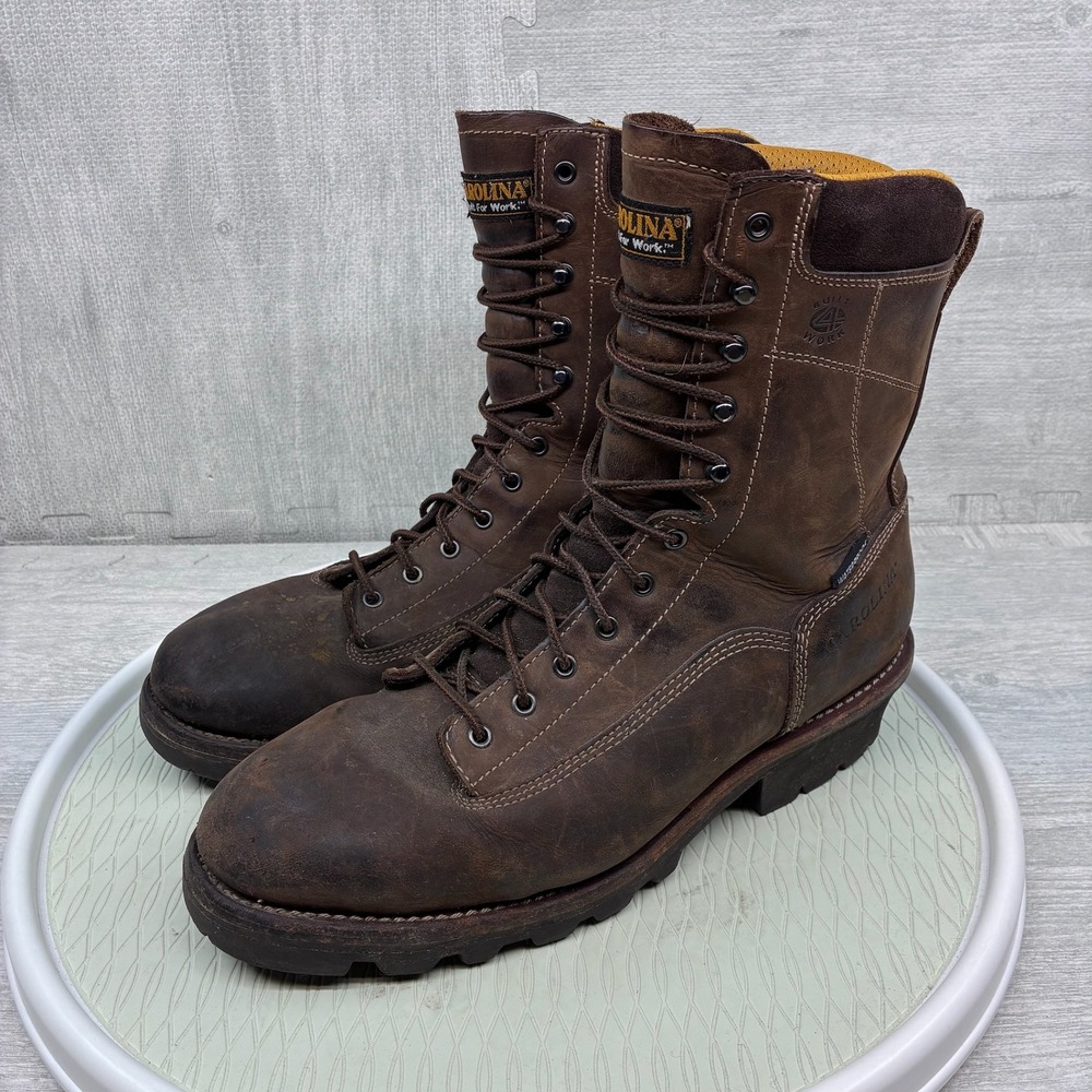 Carolina Logger Work Boots Mens 14 D Brown Leather Waterproof VGNA20